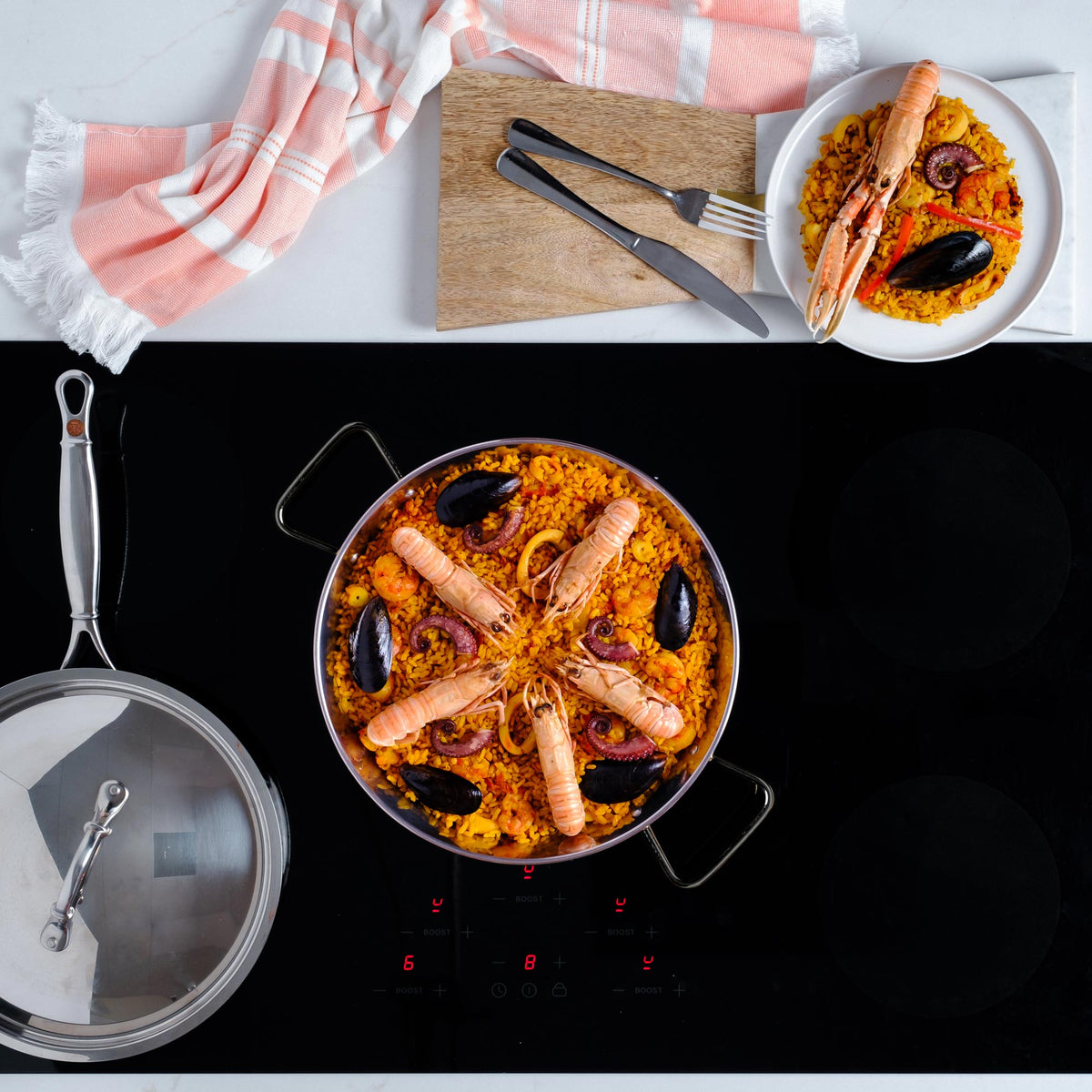 30 cm enamel induction Paella Pan for 4 people, paella induction