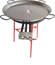 Load image into Gallery viewer, Spanish Paella Kit with Gas Burner &amp; Polished Steel Pan - 32 inch (80 cm) up to 40 servings
